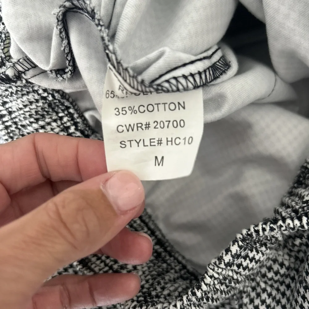 Happy Chef Utility Pants Black White‎ Houndstooth Sz Medium Pockets Classic MINT